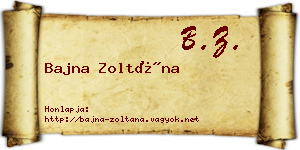 Bajna Zoltána névjegykártya
